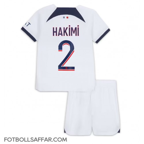 Paris Saint-Germain Achraf Hakimi #2 Bortadräkt Barn 2023-24 Kortärmad (+ Korta byxor)